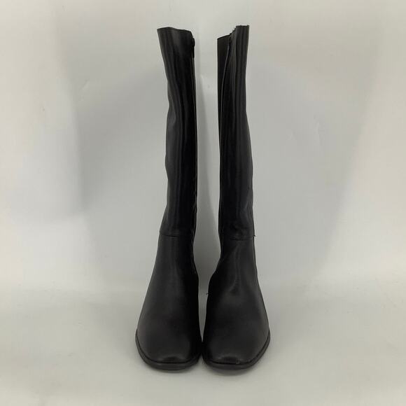 Naot Size 38 Black Soft Leather Gift Knee High Boots Block Heel Side Zip P30-13 - Picture 2 of 9
